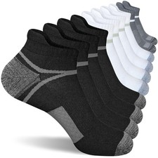 Men's Cushioned Ankle Socks for Running, Anti-Blister, Comfort, 5 Pairs