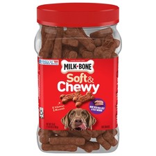 Milk Bone Soft  Chewy Treats - Beef Filet Mignon Dog Snacks, 25oz Container