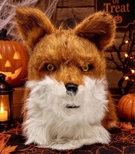 Molezu Star Fox Head Mask Realistic Plush Fur Movable Jaw For Cosplay Costumes