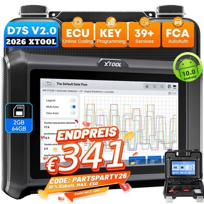 XTOOL D7S OBD2 Diagnosegerät ECU-Codierung Schlüsselprogrammierung