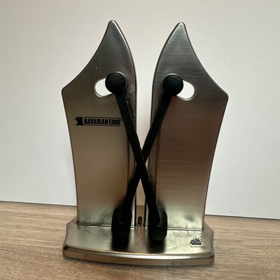 BAVARIAN EDGE Stainless Steel KNIFE SHARPENER Crossed Quick Sharpen