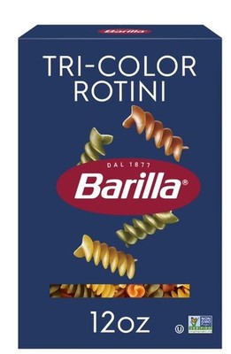 (4 pack) Barilla Classic Non-GMO, Kosher Certified Tri-Color Rotini Pasta, 12 oz