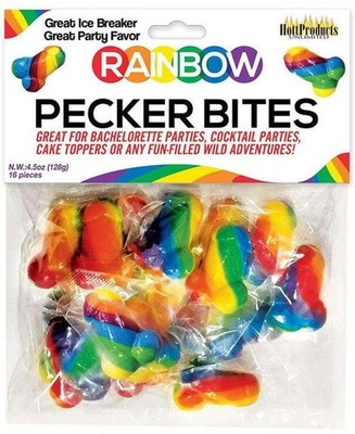 Rainbow Pecker Bites Hard Candy - 16 Count