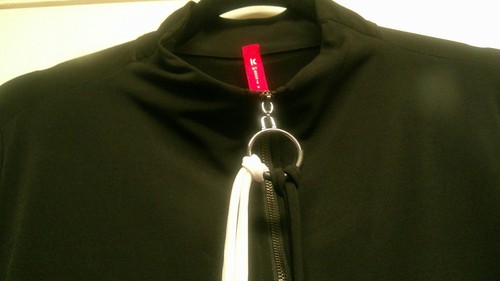 IC by Connie K - XL Black/White Top with a 1/4 Zip, 3/4" Sleeves, Shark Bite Hem - Picture 8 of 9