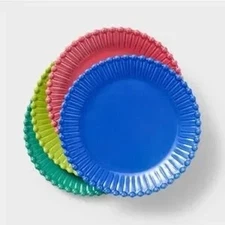 Tabitha Brown for Target NWT Beaded Appetizer Plates Stoneware Multi Set of 4 