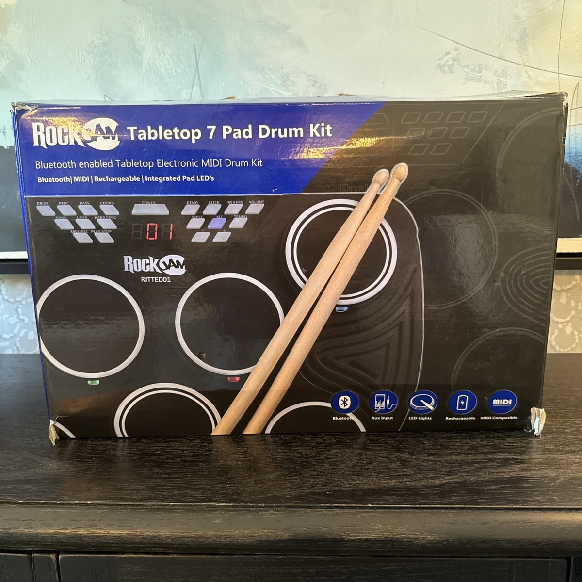 RockJam Bluetooth Tabletop Electric Drum Set 7 Pad | eBay