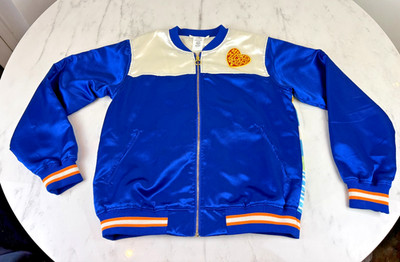 Disney Sonnenuntergang blau Satin College Jacke Micky Mouse Damen Bomber Stil-Small