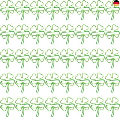 40 Stück Kleeblatt BüRoklammern Motiv, BüRoklammern Groß, Metall Paper Clips, De