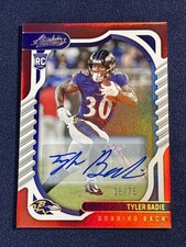 2022 Tyler Badie /75 ROOKIE AUTO Absolute Rookies Spectrum Red Signatures RC