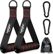 WALITO Exercise Handles, Replacement Cable Machine Attachments 1-Black Red 