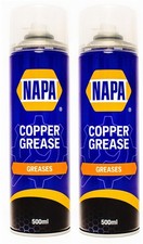 2x NAPA Copper Grease Spray Multi Purpose Anti Seize Compound Aerosol 500ml