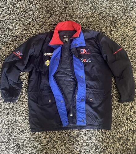 Mobil HDT Racing Team Zip And Stud Quilt Lined Parka Jacket. Vintage Rare XL+ - Picture 3 of 21