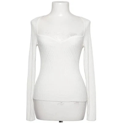ASOS Design, pull en tricot, taille : 36, blanc, polyester/viscose, rayures #dPI - Photo 1/4