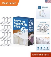 12 Large Picnic Tablecloth Clips - Rust-Resistant Durable Design