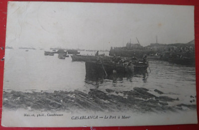 CPA ALTE POSTKARTE MAROKKO Anfang 1900 CASABLANCA DER GEZEITENHAFEN