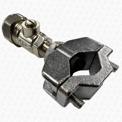 Self Bore 22mm Cutting Cut Tap with 15mm Isolation Valve - for Garden Supply etc