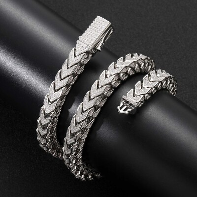 8mm Wide Men Cuban Link Chain Iced Flooded CZ Hip Hop