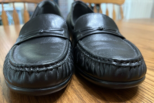 SAS Easier women’s 12N black leather loafer wedge Tripad Comfort shoes Slip-on - Picture 9 of 10