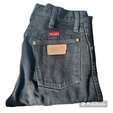 Vintage Wrangler Jeans Juniors 7 Black Cowboy Cut 12MWZBK USA Made High Red Tag