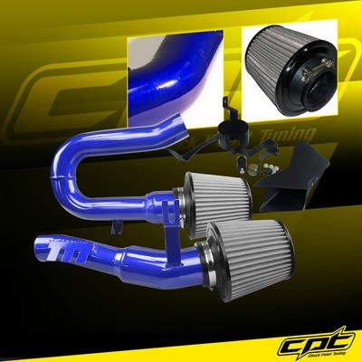 For 07-10 BMW 335i 3.0L L6 E90/E92/E93 Blue Cold Air Intake + Black Filter Cover