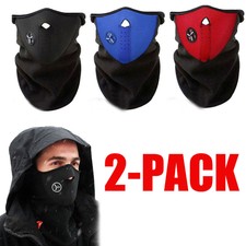 2 Pack Winter Fleece Face Mask Neck Gaiter for Cold Weather Ski Half Face Cover