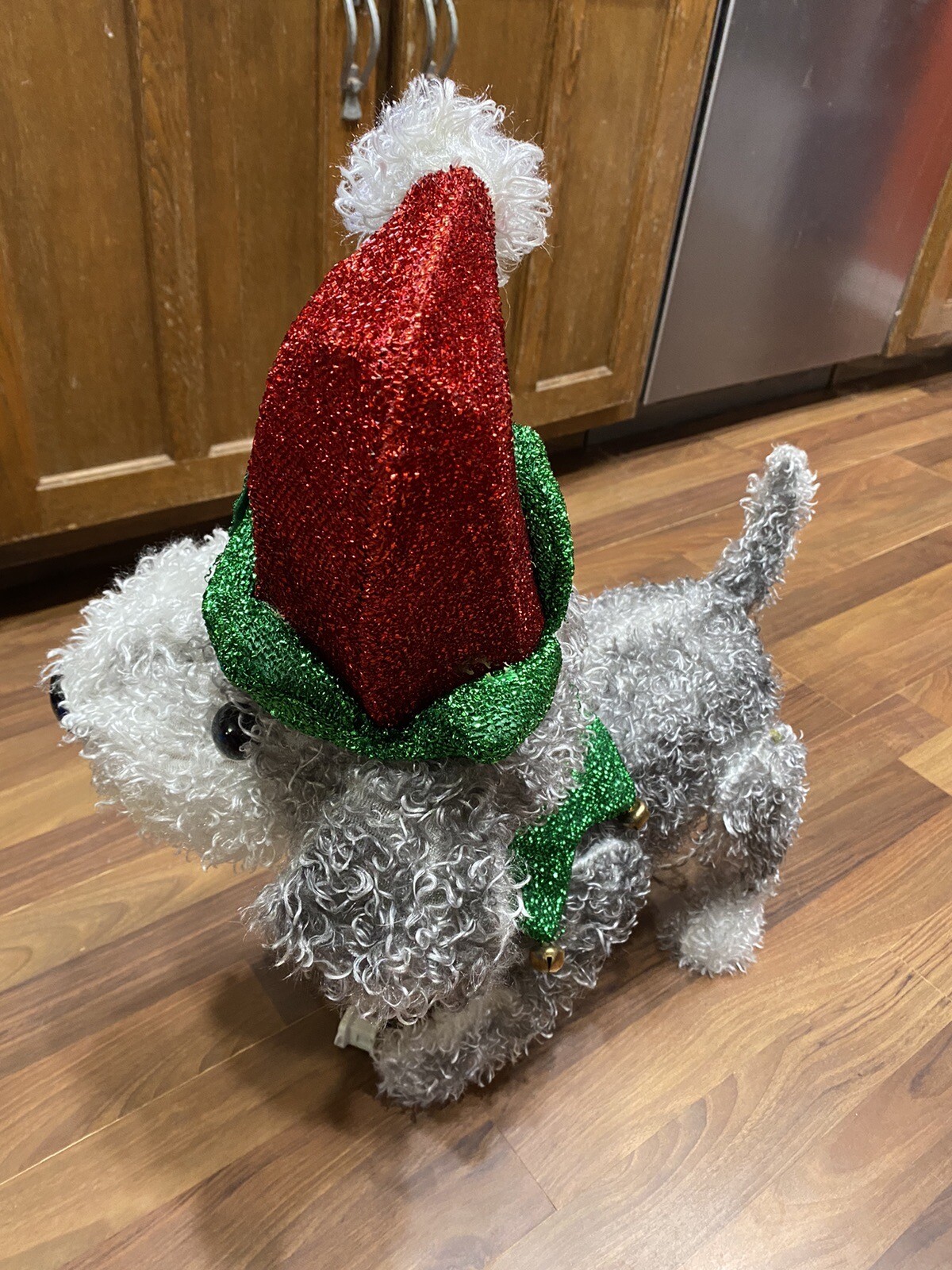 Holiday Time LightUp Fluffy Schnauzer Elf Dog 22” Christmas Decor