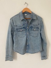 Miss Sixty Denim Jacket Extra Small Blue Y2k 90s Pockets Collar Uk 8
