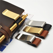 Metal Leather Pen Holder Clip Notebook Notepad Diary Book Fitting Stationery new