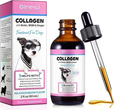 OIMMAL Collagen for Dogs, 60ml Liquid Collagen for Dogs, Dog Collagen Supplement