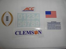 Clemson Tigers NCAA College Championship full size Football Helmet Decals
