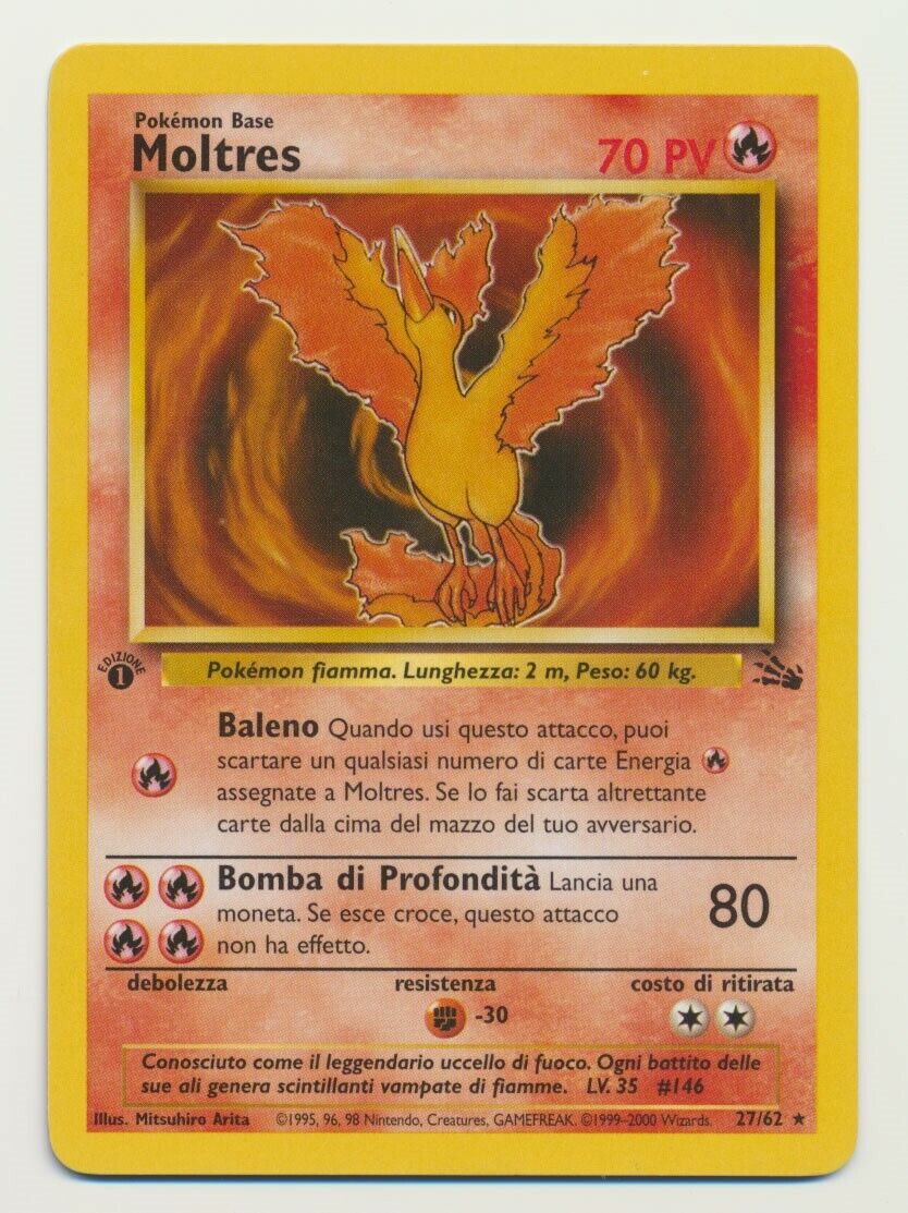 Moltres 12/62 - Fossil - Base Set - Pokemon Trading Card Game - PokeMasters