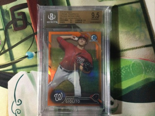 2016 Bowman Orange Refractor 7/25 Lucas Giolito #BCP150 BGS 9.5 Rookie RC