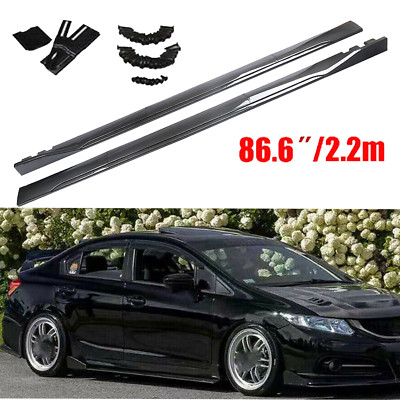 For Nissan 370Z Carbon Fiber 2.2m/86.6inch Side Skirt Extensions Rocker Panel