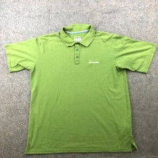 Columbia Polo Shirt Men Large Green Short Sleeve Omni Wick Outdoors Hiking