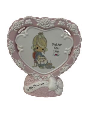 Precious Moments, Mother Sew Dear, 1995 Pink Heart Figurine To My Mother  