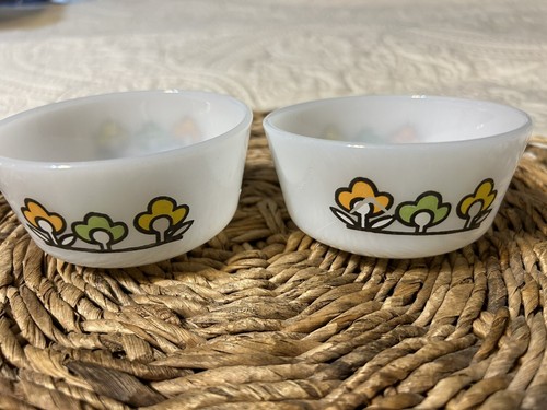 De Colección Fire King Summerfield Natillas Taza Ramekin 6-oz Cuenco Ancla Hocking Set 2 - Imagen 5 de 8