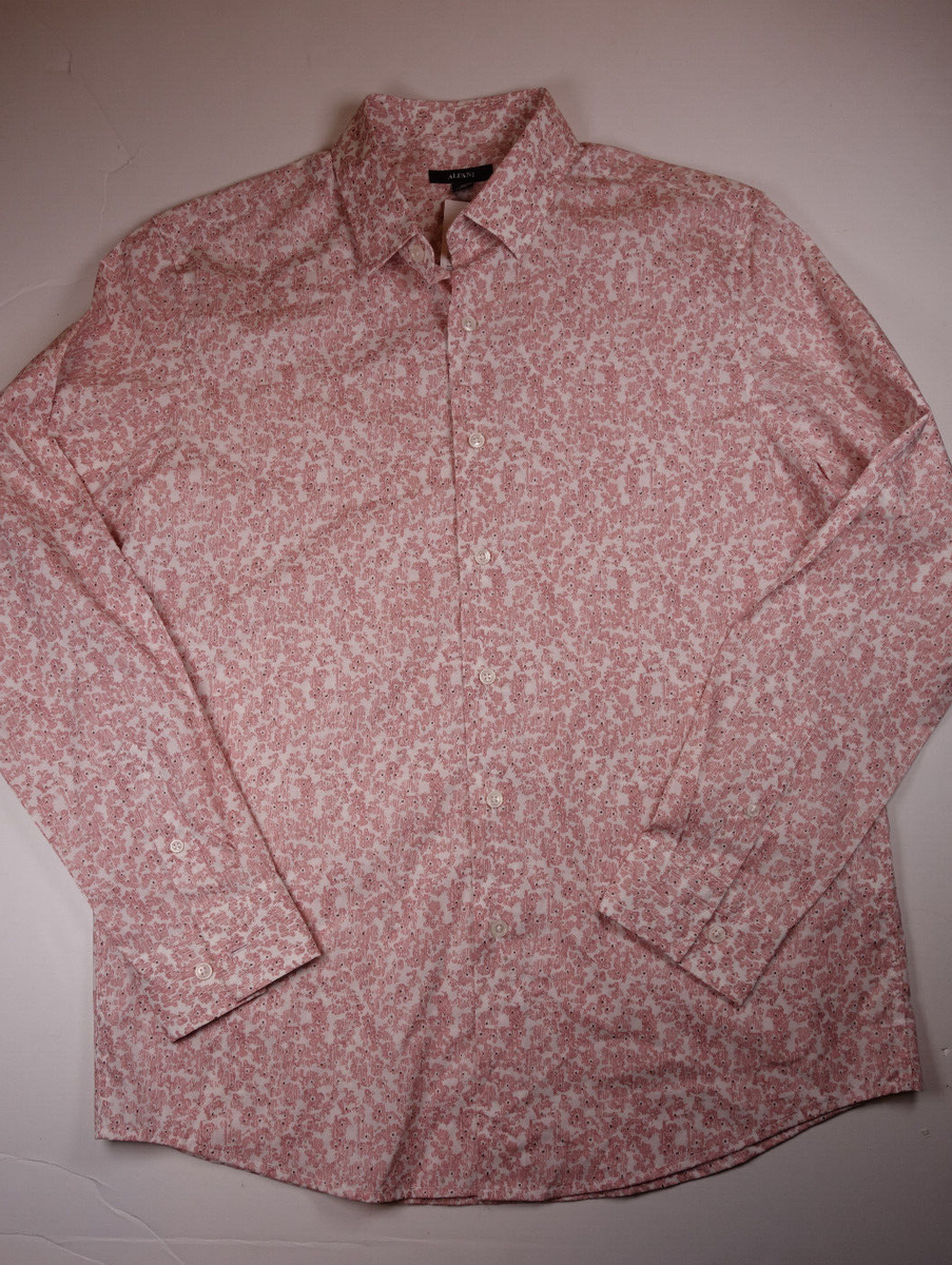 pink floral dress shirt Barry. Wang Hot Pink Floral Wedding Shirt for Men Silk Jacquard Long Sleeve Party Dress Shirt, S