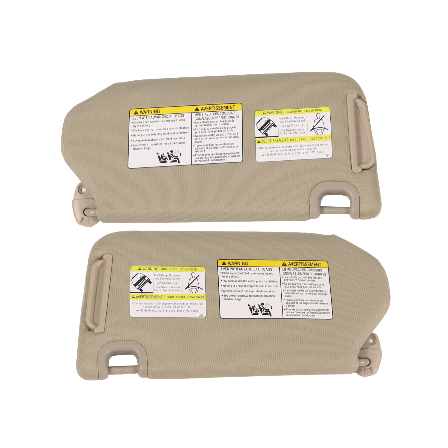 Pair LH+RH Sun Visor For 2013-18 Nissan Pathfinder /2014-17 Infiniti QX60 W/Lamp