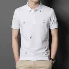 ZONBAILON Business Men's Summer Sports Polo Shirt Print Short Sleeve Polo Shirt