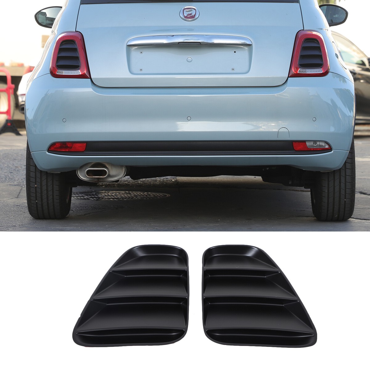 ABS Matte Black Tail Light Center Cover Garnish Fits Fiat 500
