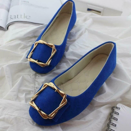 Womens Ballet Dolly Pumps Ladies Flat Solid Slip On Loafers Suede Shoes Size - Picture 32 of 33