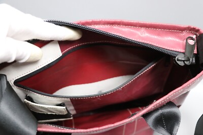 FREITAG F74 BOB Vintage White/Burgundy Used Pvc Crossbody Tote bag