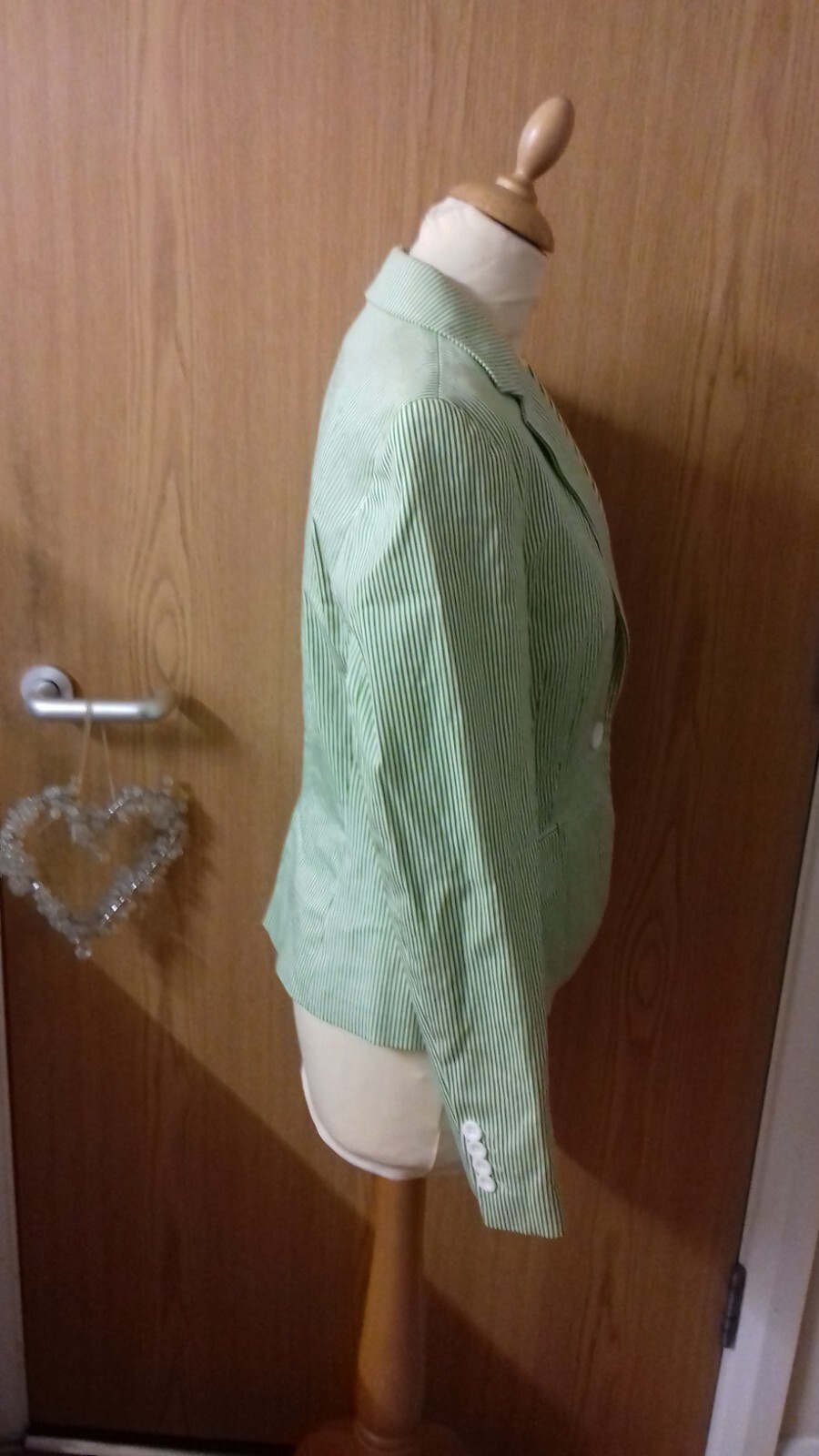 ZARA BASIC Womens Striped Blazer Jacket Size L - image 4