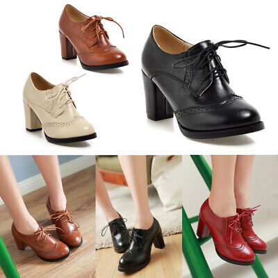 Clothing, Shoes & Accessories British Women Point Toe Lace Up Mid ...