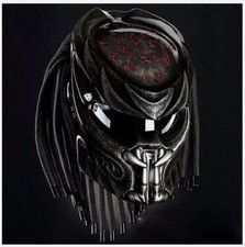 NEW PREDATOR MOTORCYCLE HELMET RED TEXT ( DOT & ECE CERTIFIED )