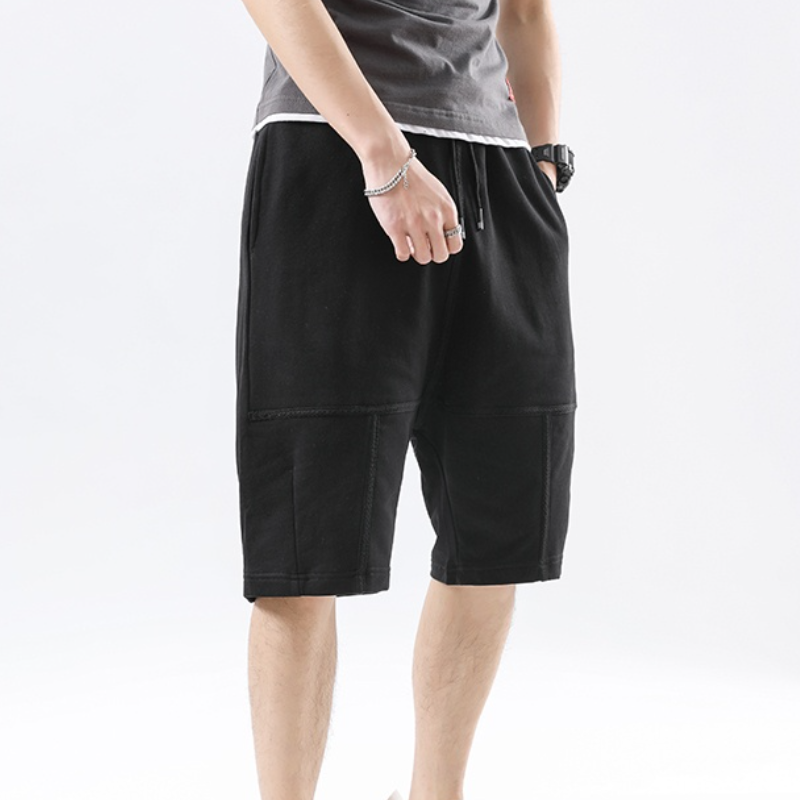 Men Cotton Half Pants Shorts Loose Sport Hip Hop Drawstring Plus