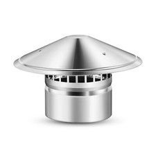 6 Inch Cone Top Chimney Cap Stainless Steel Cone Cap with Screen Chimney Cove...