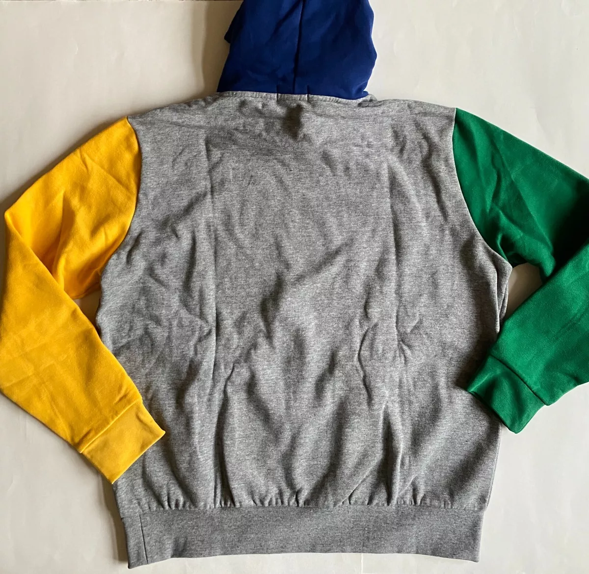 148 NWT Mens Polo Ralph Lauren Logo Color Block RL Fleece Hoodie Sweatshirt
