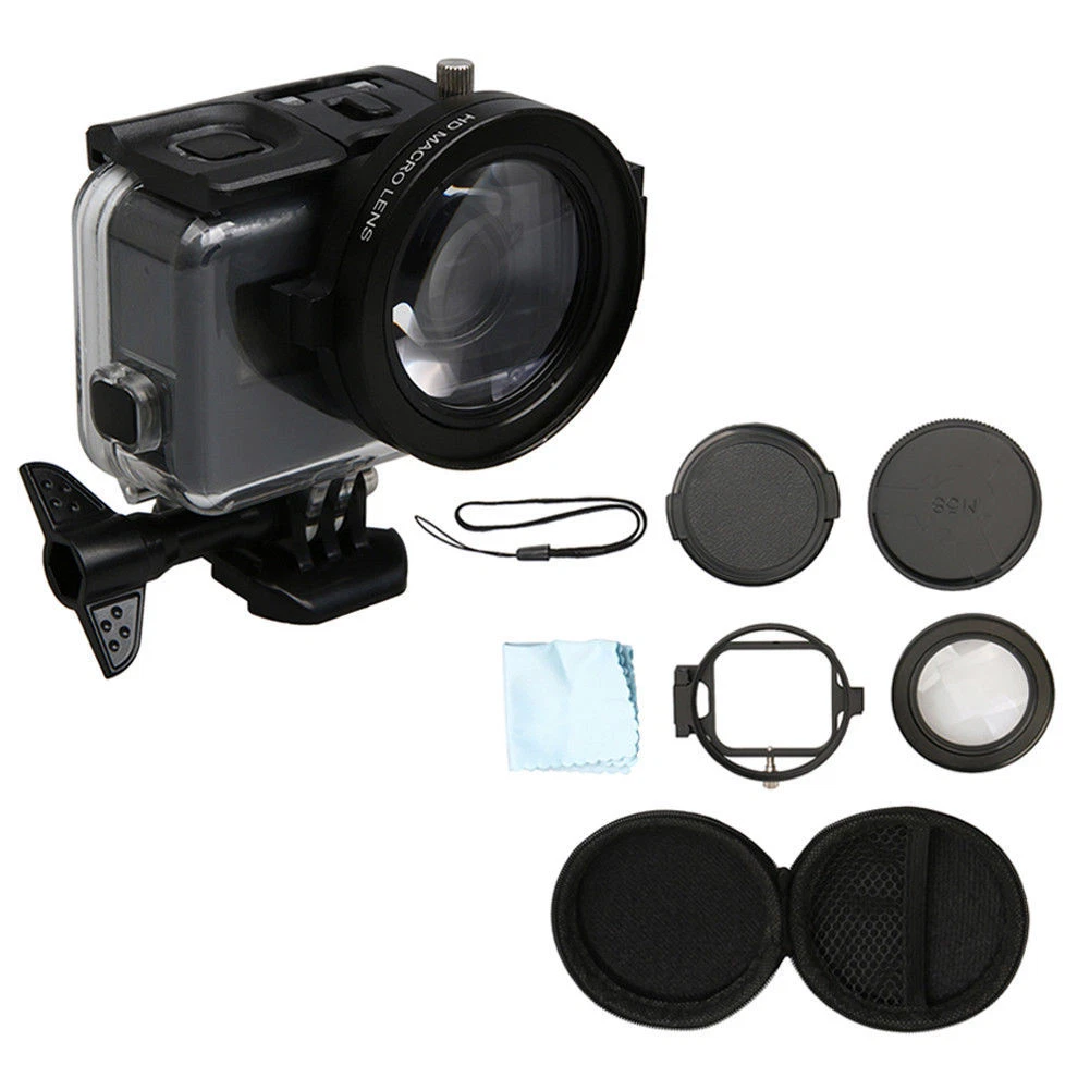 58mm Macro Lens 16X Magnifier Set For GoPro Hero 6/5 Black Camera