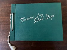 Vintage Scrap Book Treasures of My School Days 1942 Memory Album Unused